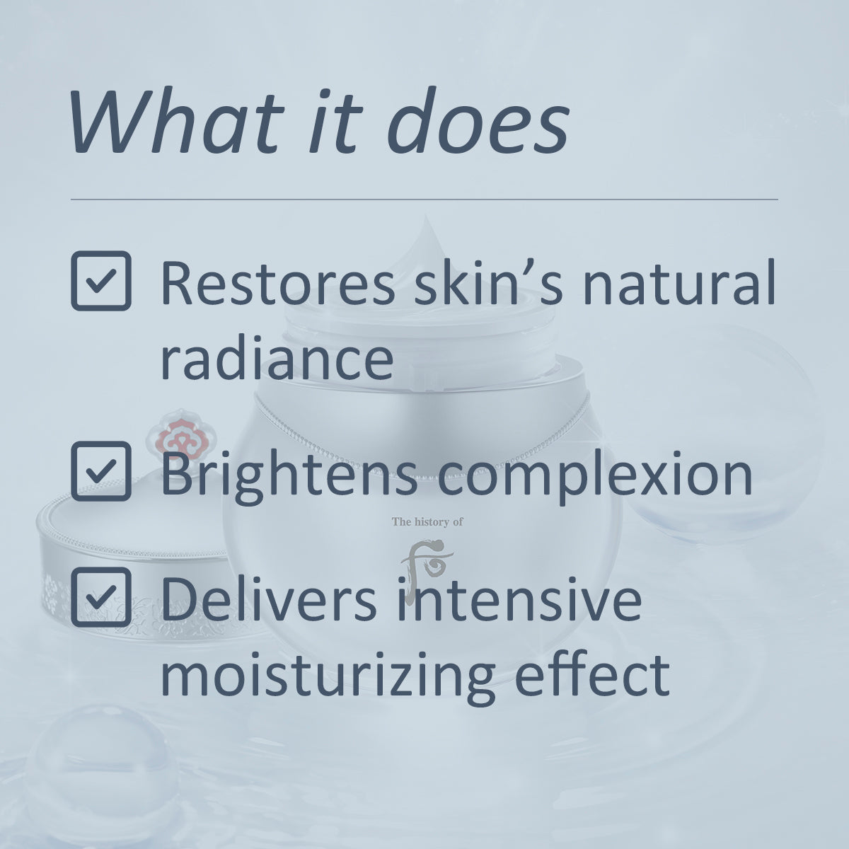 THE HISTORY OF WHOO RADIANT WHITE MOISTURE CREAM - MADE IN KOREA