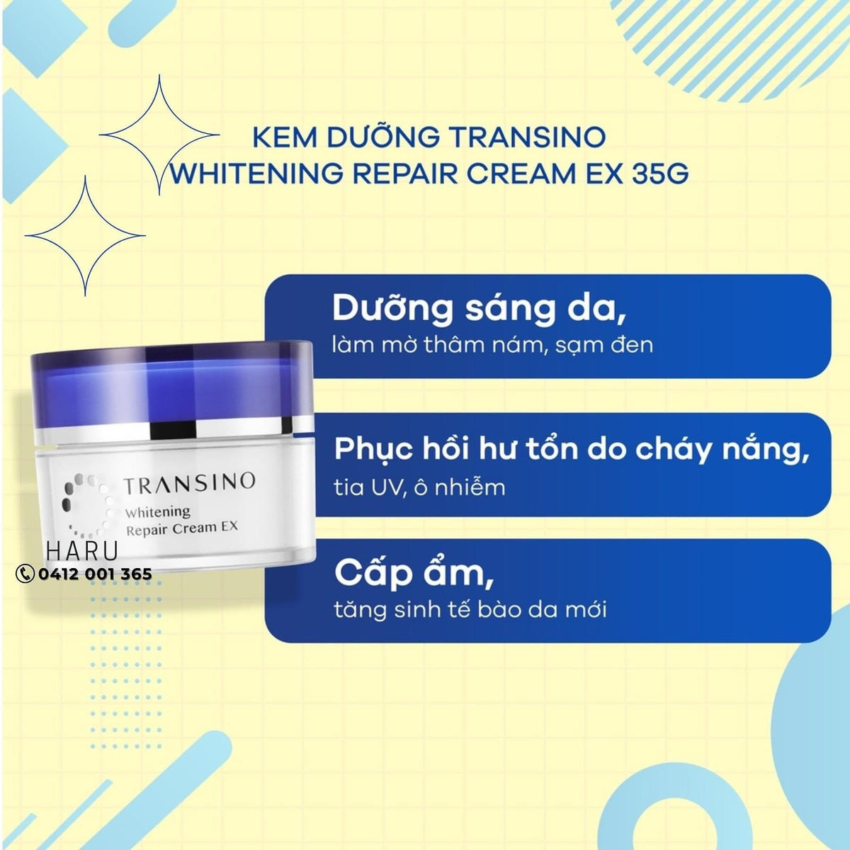 Transino Whitening Repair Cream EX – 35g | Made in Japan
