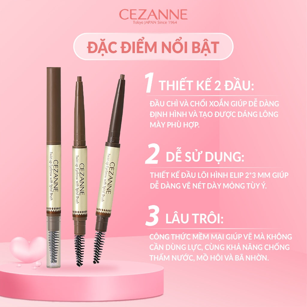 Cezanne Waterproof Eyebrow Pencil – Made in Japan