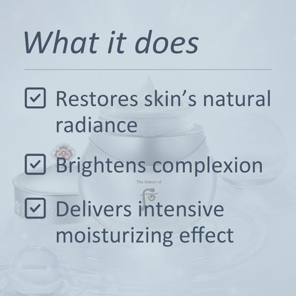THE HISTORY OF WHOO RADIANT WHITE MOISTURE CREAM - MADE IN KOREA