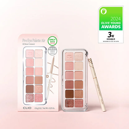 CLIO Pro Eye Palette Air 02 Rose Connect – Soft Nude Pink Palette (Dry Rose)