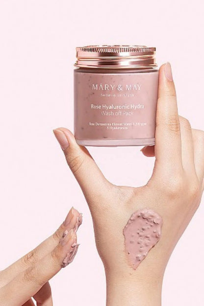 May & Mary Vegan Rose Hyaluronic Hydra Wash-Off Pack - Made in Korea