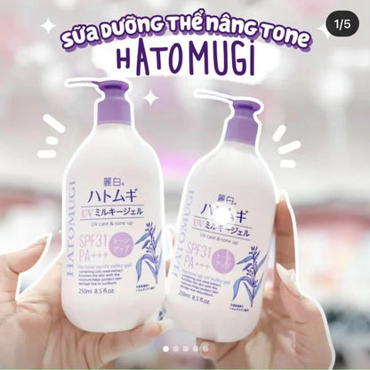 Hatomugi the tone up UV milky gel 250ml