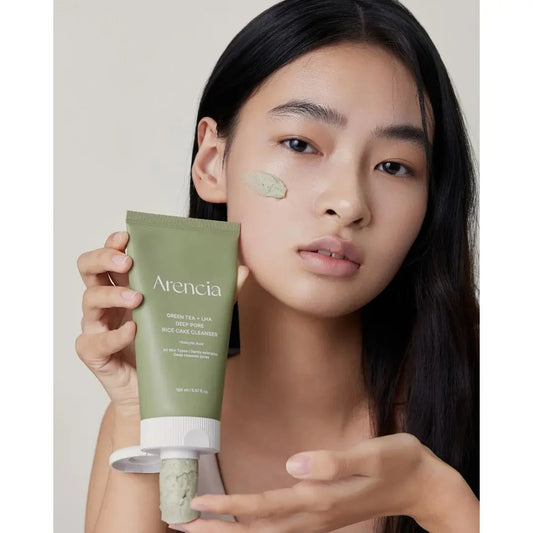 Arencia Green Tea + LHA Deep Pore Rice Cake Cleanser -Made in Korea