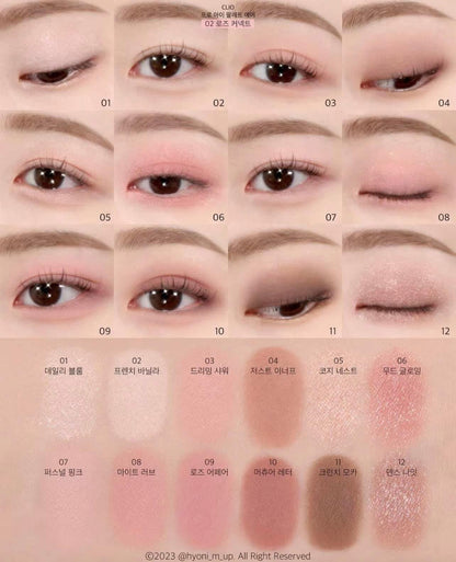 CLIO Pro Eye Palette Air 02 Rose Connect – Soft Nude Pink Palette (Dry Rose)