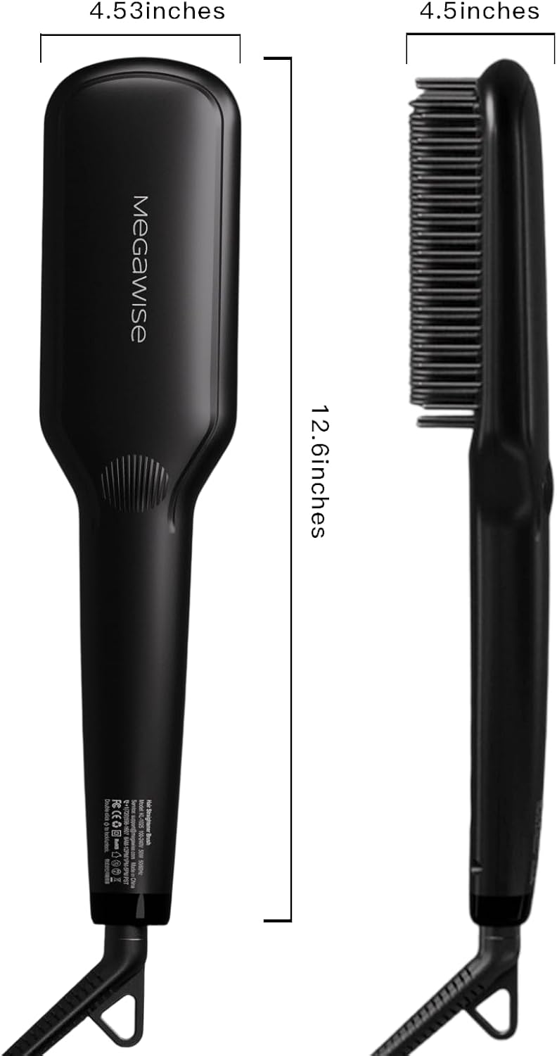 ✨ Megawise Ionic Hair Straightener Brush – Smooth, Sleek, Salon-Perfect Hair at Home! 💕