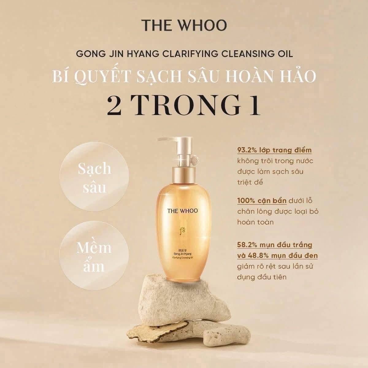 Dầu tẩy trang Đông y The Whoo Gong Jin Hyang Clarifying Cleansing Oil