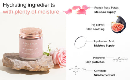 May & Mary Vegan Rose Hyaluronic Hydra Wash-Off Pack - Made in Korea