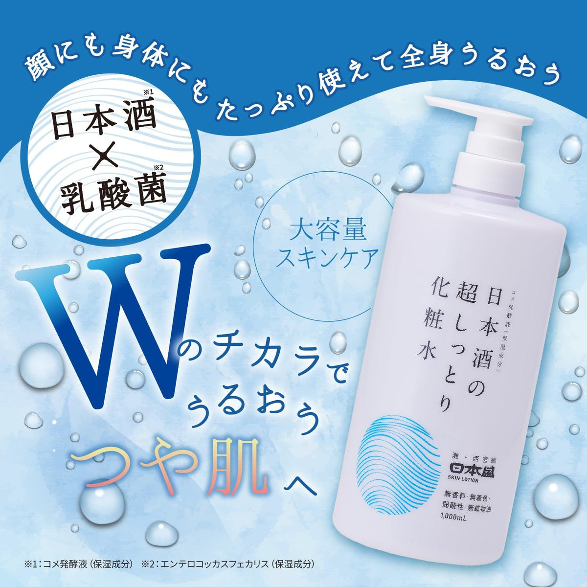 Nihonsakari Japanese Sake Super Moisturizing Lotion – 1000ml - Made in Japan