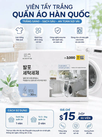 Korean Laundry Whitening Tablets (30 Tablets)