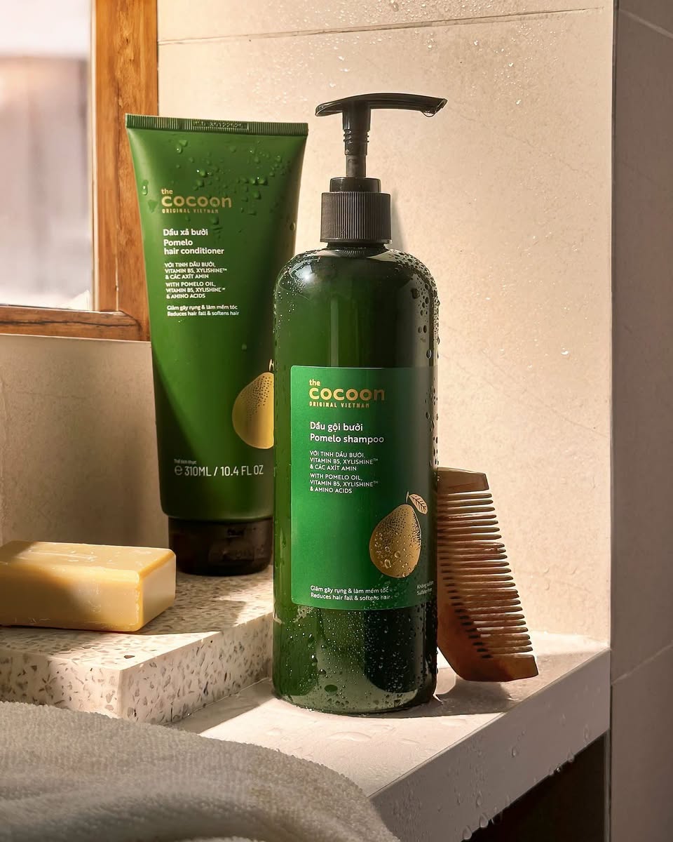 Cocoon Pomelo Shampoo 500ml & Conditioner 310ml Set– Strengthening Hair Care - Made in Vietnam