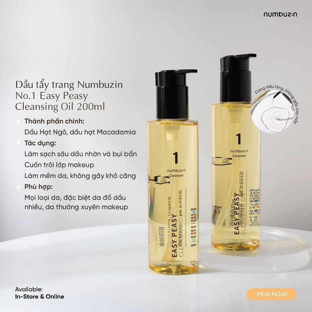 numbuzin No.1 Easy Peasy Cleansing Oil – 300ml | Made in Korea