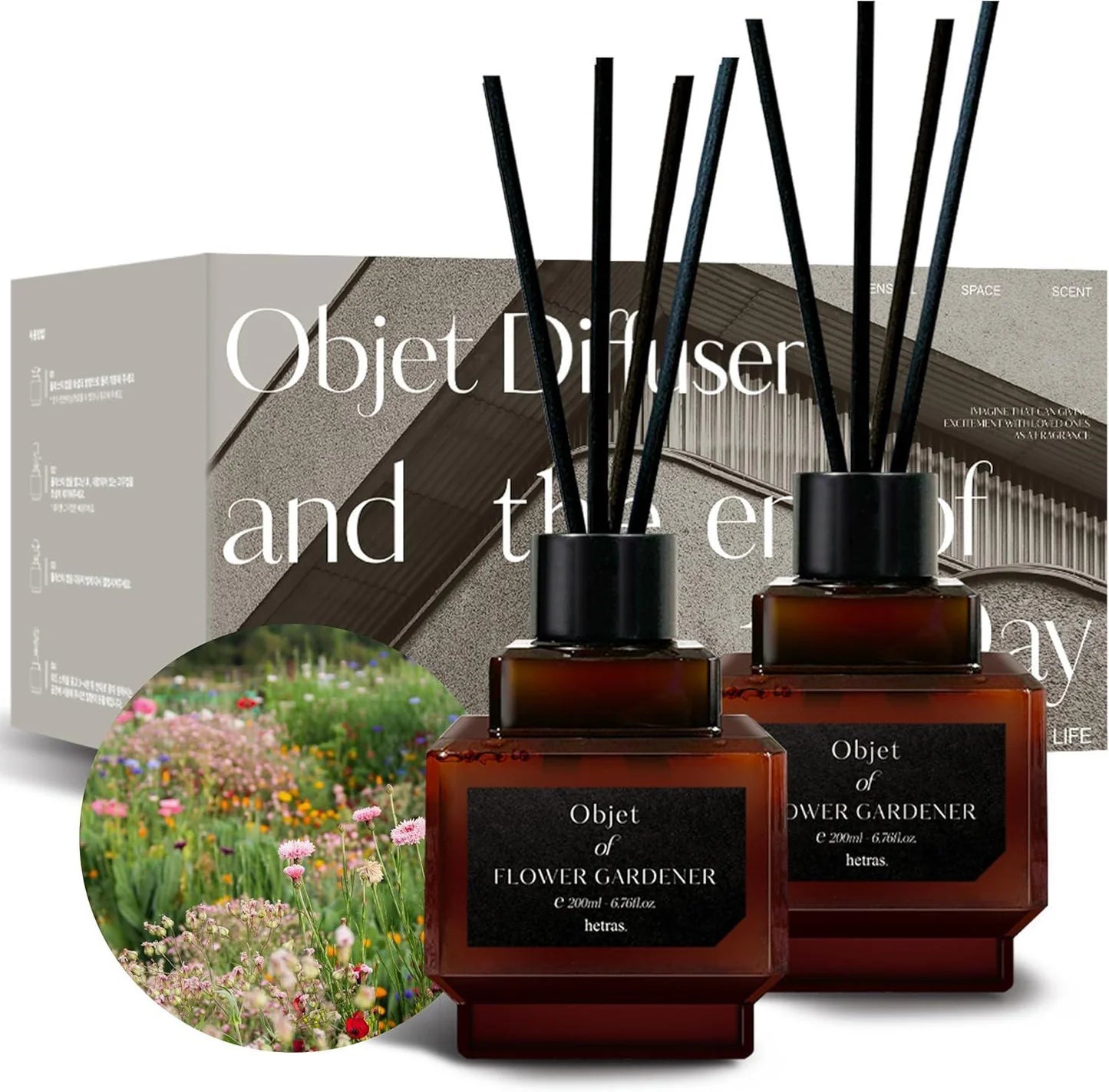 Objet Diffuser by Hetras – Premium Home Fragrance from Korea set 200ml 1+1
