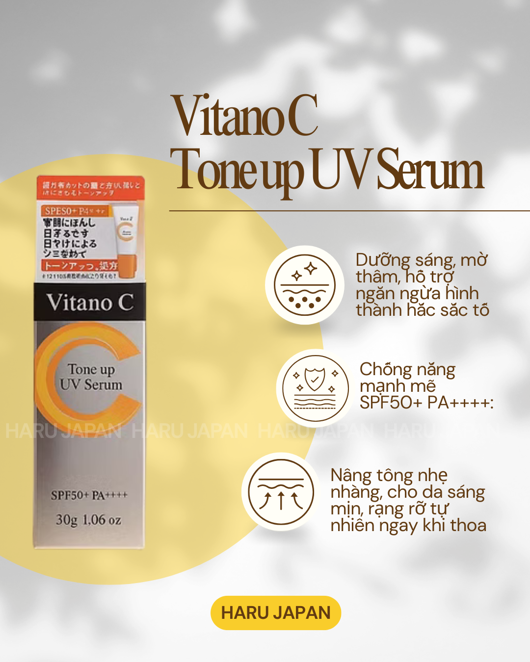 Vitano C Tone Up UV Serum SPF50+ PA++++ - Made in Japan