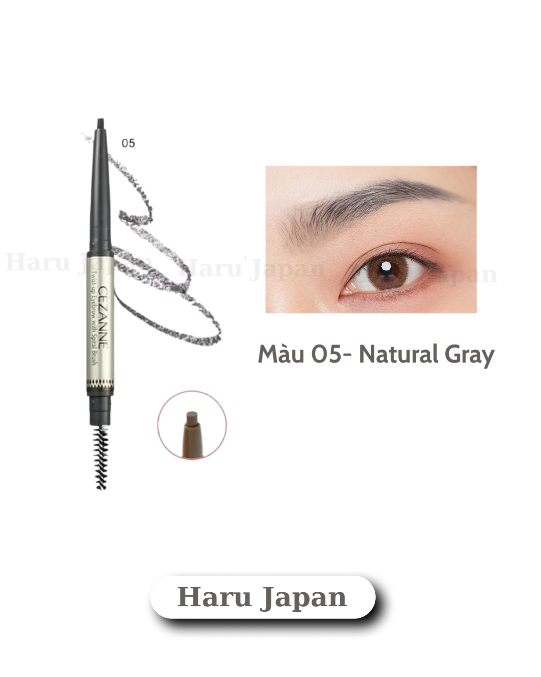 Cezanne Waterproof Eyebrow Pencil – Made in Japan