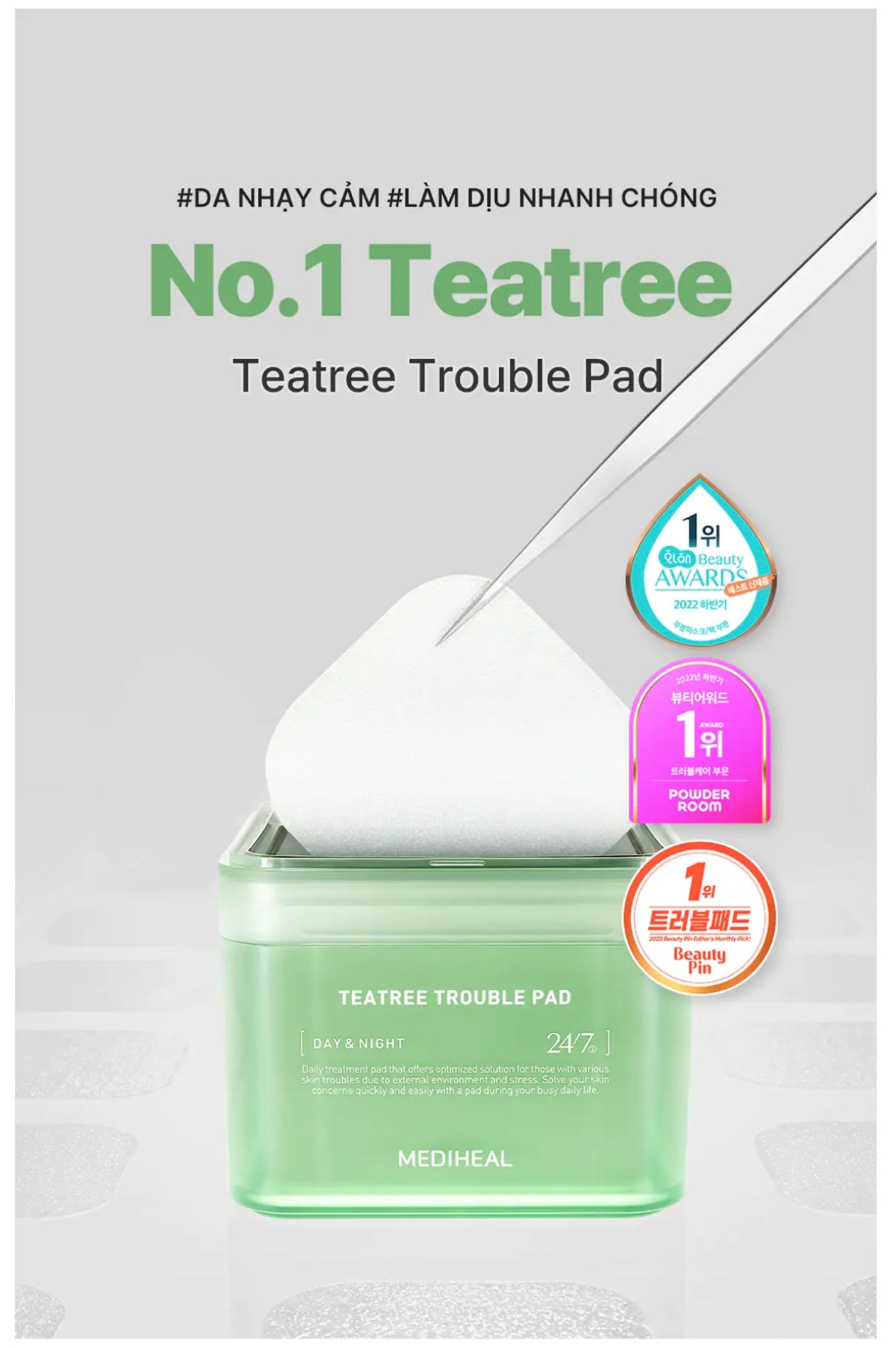 🌿 Mediheal Tea Tree Trouble Pad – Made in Korea