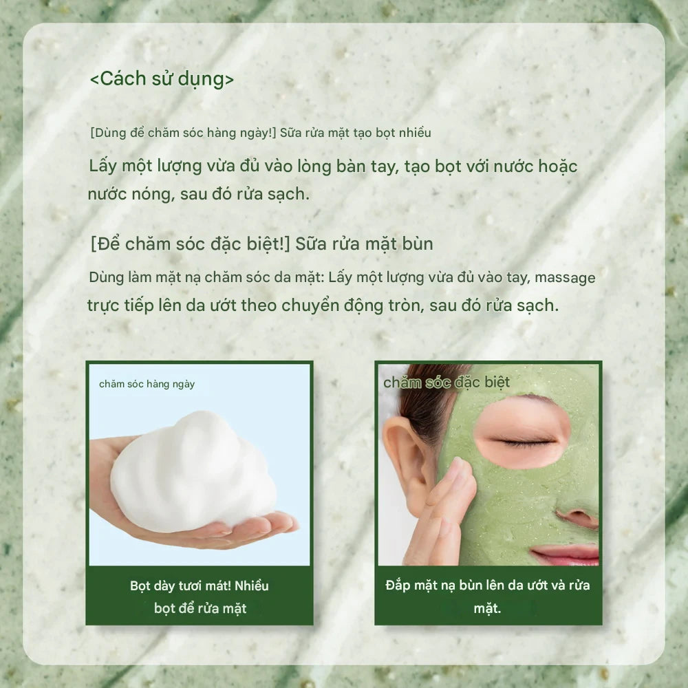 BCL Tsururi herbal paste facial wash & pack 120g