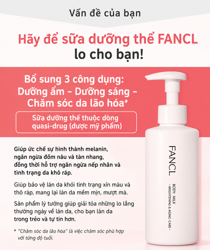 FANCL BODY MILK – PREMIUM 3-IN-1 BODY LOTION 🇯🇵 MADE IN JAPAN