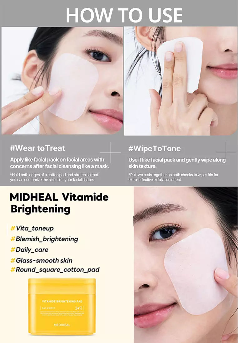 ☀️ Mediheal Vitamide Brightening Pad – Made in Korea