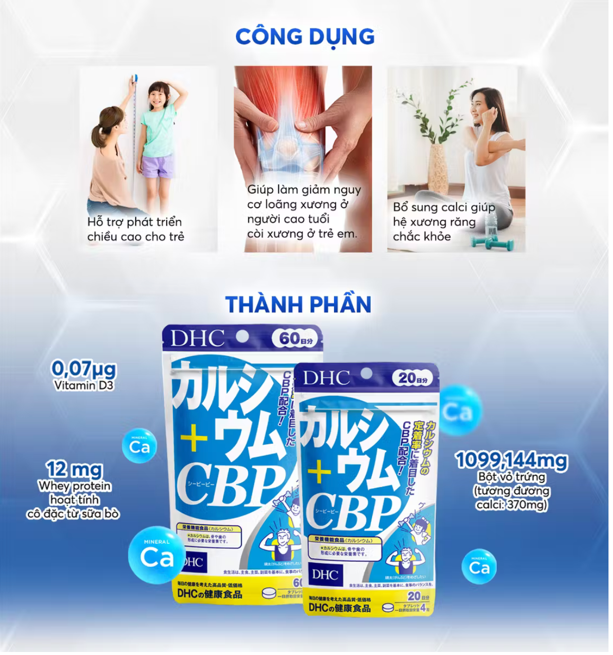 DHC CALCIUM + MAGNESIUM + CBP - MADE IN JAPAN
