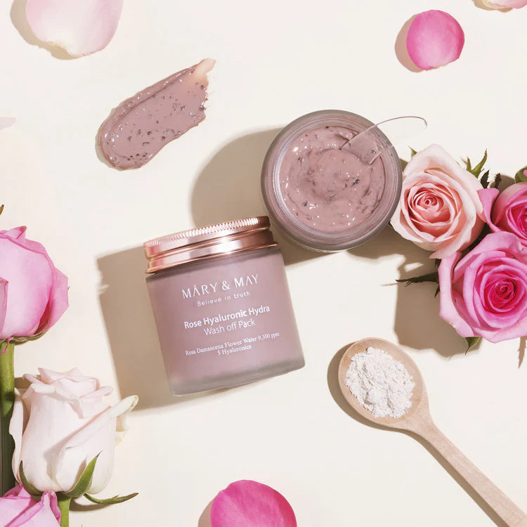 May & Mary Vegan Rose Hyaluronic Hydra Wash-Off Pack - Made in Korea