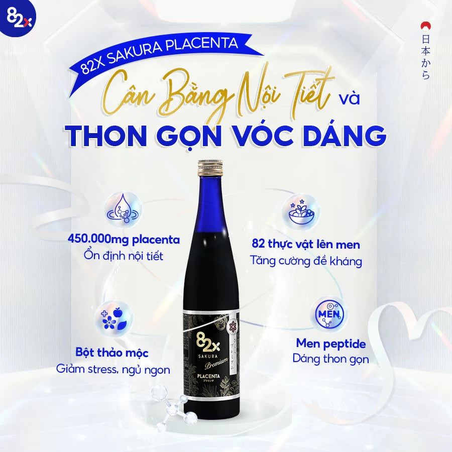 82X COLLAGEN & PLACENTA SAKURA PREMIUM - MADE IN JAPAN