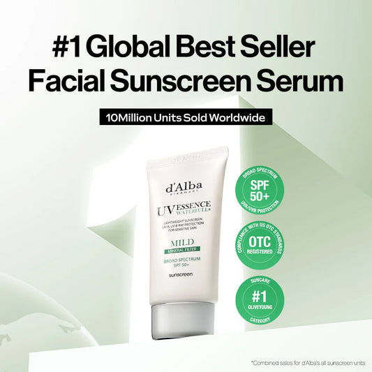 ☀️ d’Alba Waterfull Essence Tone-Up Green Correcting SPF50+ PA++++ – Made in Korea