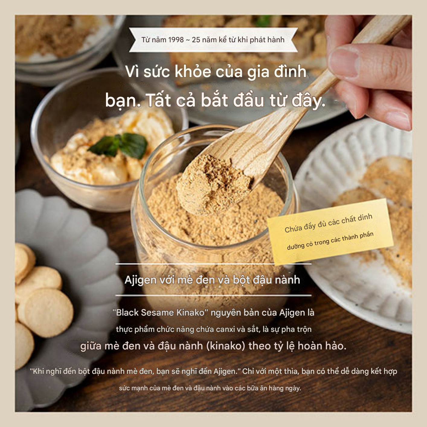 🥛 Ajigen Black Sesame Soybean Flour & Almond – Daily Nutrition for Beauty & Wellness 💕🇯🇵