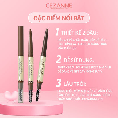 Cezanne Waterproof Eyebrow Pencil – Made in Japan