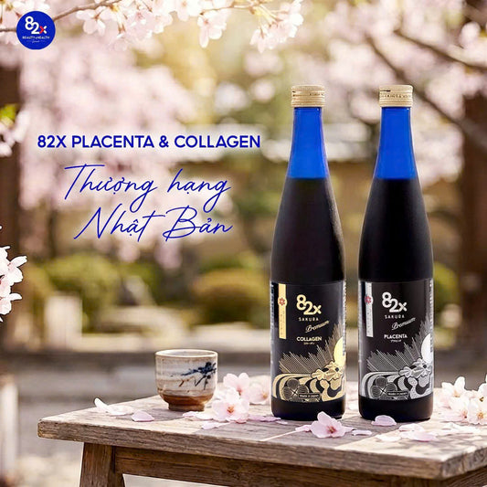 82X COLLAGEN & PLACENTA SAKURA PREMIUM - MADE IN JAPAN